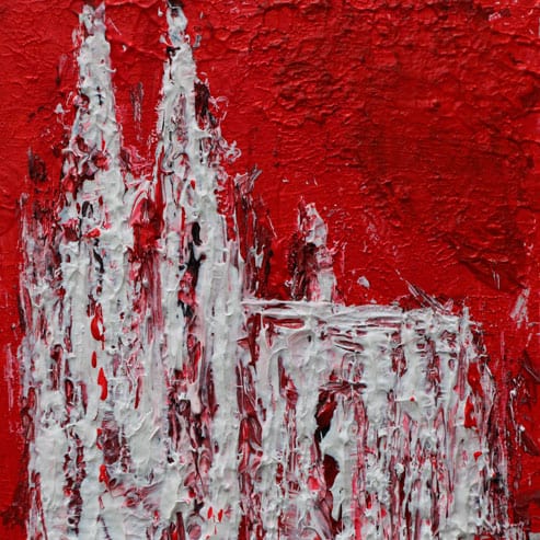 Gemälde: Der Kölner Dom - weiß