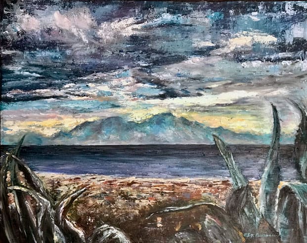 Vor dem Sturm <br> Serie Olymp in seinen Facetten<br><br>Acryl auf Leinwand<br>0, 80 x 1,00 m<br>Jahr 2021